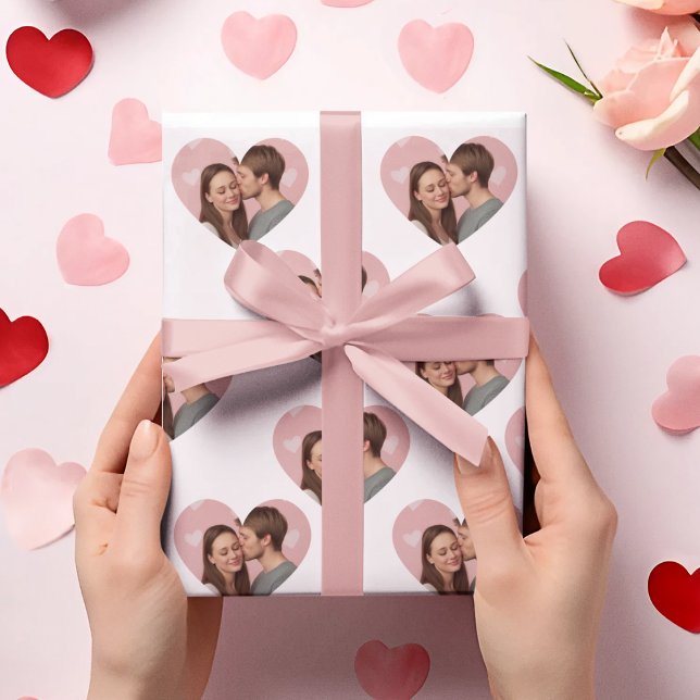 Custom Photos Valentine's Day Wrapping Paper  Geschenkpapier (Von Creator hochgeladen)