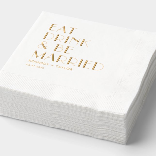 Custom Phrase Foil Wedding Napkins Servietten Mit Folie (Ausschnitt)