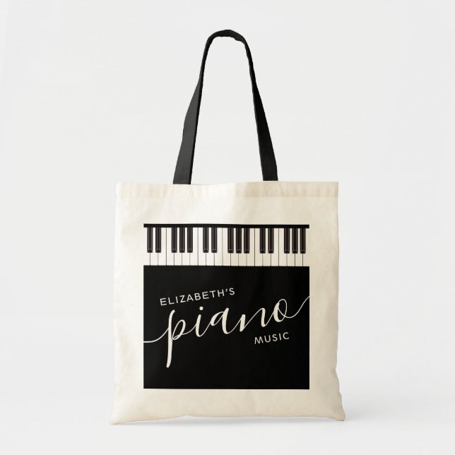 Custom Piano Keyboard Personalisiert Music Toop Ba Tragetasche (Vorne)