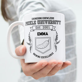 Custom Pickle University - Funny Pickle Lovers Zweifarbige Tasse
