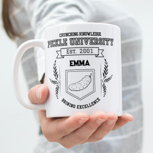 Custom Pickle University - Funny Pickle Lovers Zweifarbige Tasse