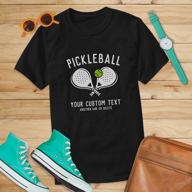 Custom Pickleball Lover Team Club Paddle & Ball T-Shirt (Von Creator hochgeladen)