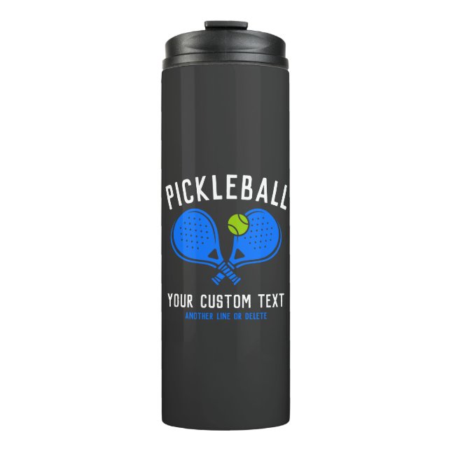 Custom Pickleball Lover Team Club Paddle & Ball Thermosbecher (Vorderseite)