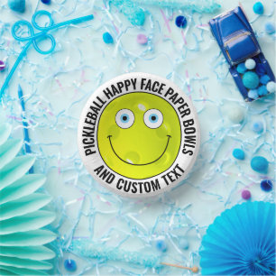 Custom Pickleball Party BLUE EYES Happy Face 7" Pappteller