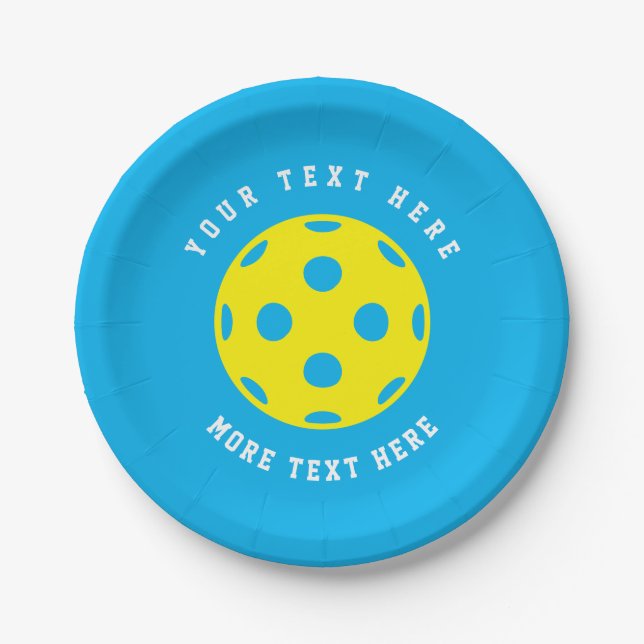 Custom Pickleball Tennis Geburtstagsparty Teller (Vorderseite)