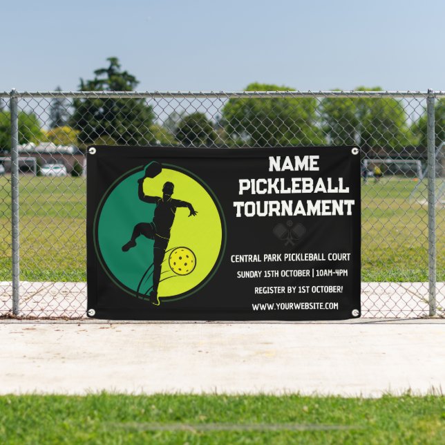 Custom Pickleball Turnier Meisterschaft Schwarz Banner (Insitu)