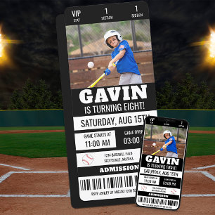 Custom Picture Baseball Ticket Geburtstagsparty Einladung