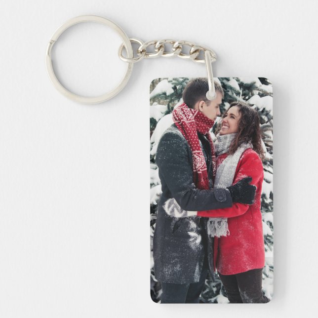 Custom Picture Keychain, Personalized Text (Devant)