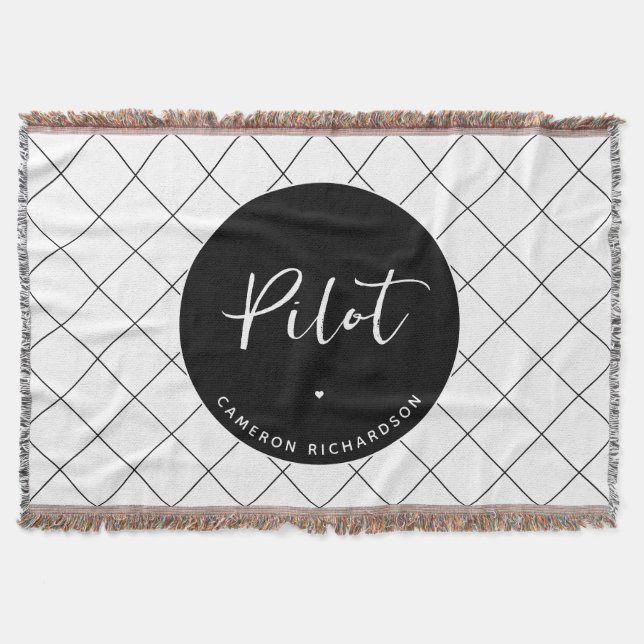 Custom Pilot Aviation School Abschluss Elegant Decke (Vorderseite)