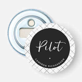 Custom Pilot Aviation School Abschluss Elegant Flaschenöffner