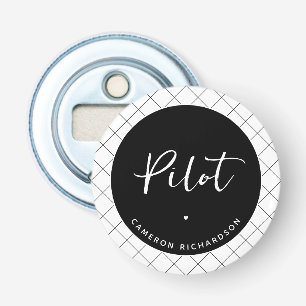 Custom Pilot Aviation School Abschluss Elegant Flaschenöffner