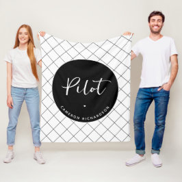 Custom Pilot Aviation School Abschluss Elegant Fleecedecke