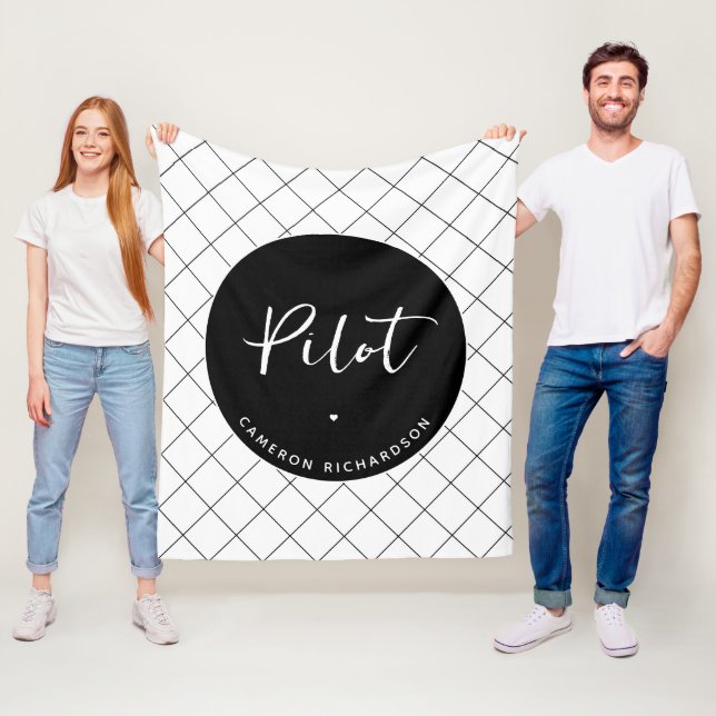 Custom Pilot Aviation School Abschluss Elegant Fleecedecke (Beispiel)