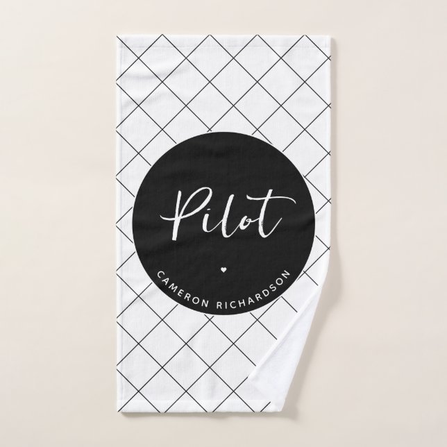 Custom Pilot Aviation School Abschluss Elegant Handtuch (Handtuch)
