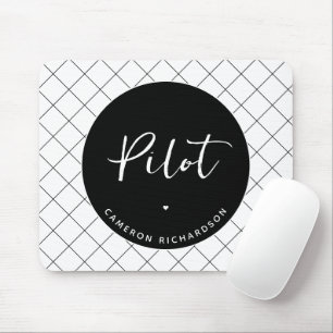Custom Pilot Aviation School Abschluss Elegant Mousepad