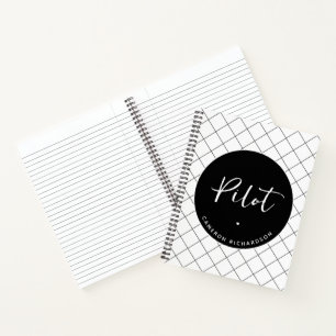 Custom Pilot Aviation School Abschluss Elegant Notizbuch