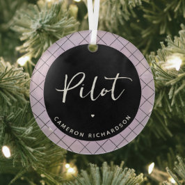 Custom Pilot Aviation School Abschluss Elegant Ornament Aus Glas