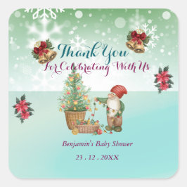 Custom Pine Star Baby Dusche Quadratischer Aufkleber