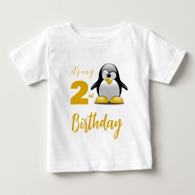 Custom Pinguin Birthday T - Shirt (Vorderseite)