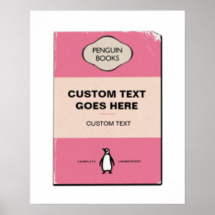 Custom Pinguin Book Cover Poster   Personalisiert