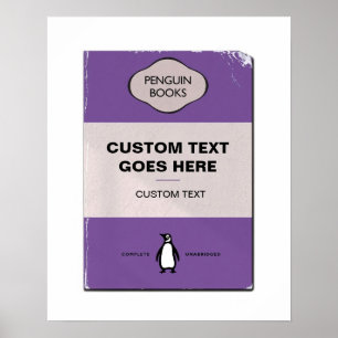 Custom Pinguin Book Cover Poster   Personalisiert