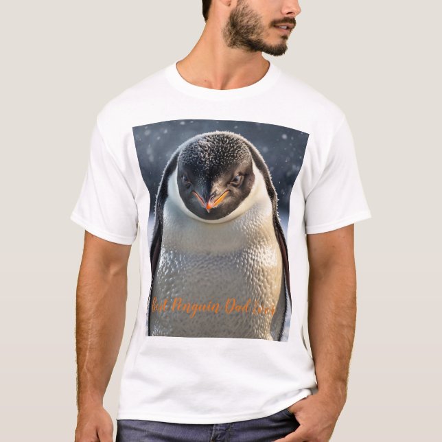 Custom Pinguin Vater Personalisiertes Vintages Fot T-Shirt (Vorderseite)