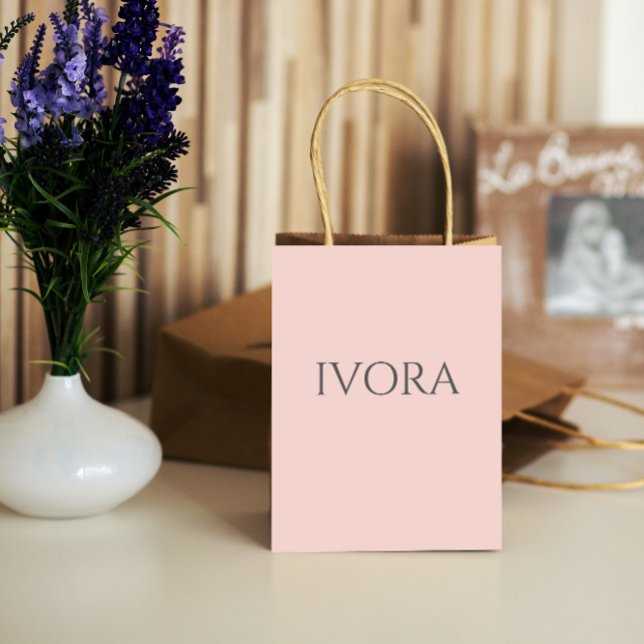 custom Pink Allure Chic Blush Feminine Style Mittlere Geschenktüte (Von Creator hochgeladen)