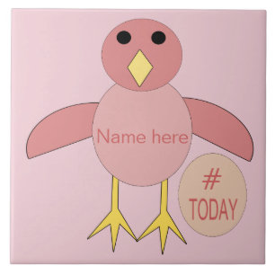 Custom Pink Birthday Chick Bären Tile Fliese