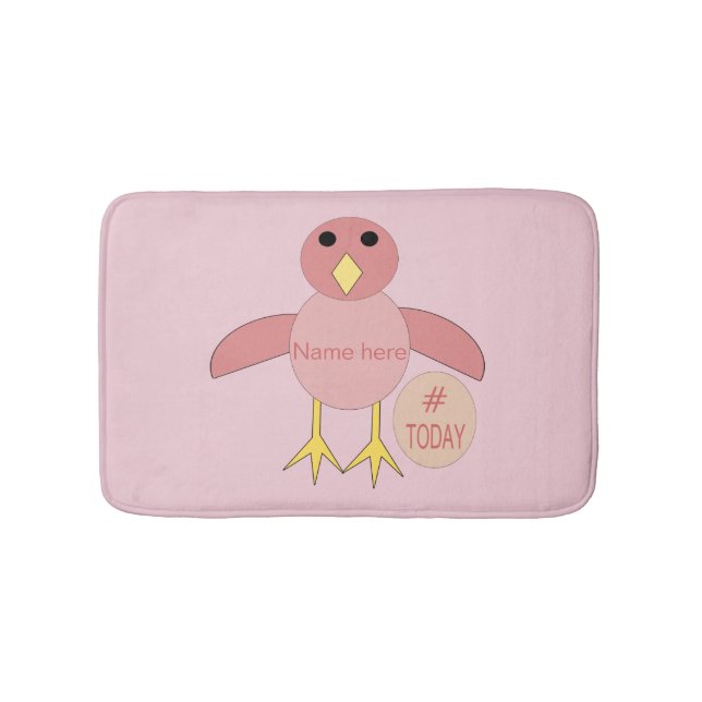 Custom Pink Birthday Girl Chick Bath Mat Badematte (Vorderseite)