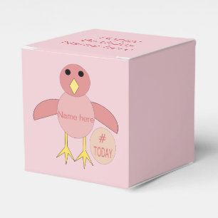 Custom Pink Birthday Girl Chick Favor Box Geschenkschachtel