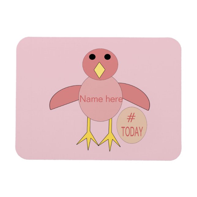 Custom Pink Birthday Girl Chick Magnet (Horizontal)