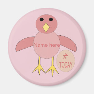 Custom Pink Birthday Girl Chick Magnet