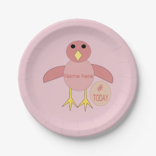 Custom Pink Birthday Girl Chick Paper Party Teller