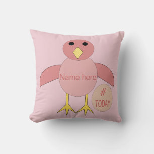 Custom Pink Birthday Girl Chick Pillow Kissen