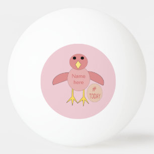 Custom Pink Birthday Girl Chick Ping Pong Ball Tischtennisball
