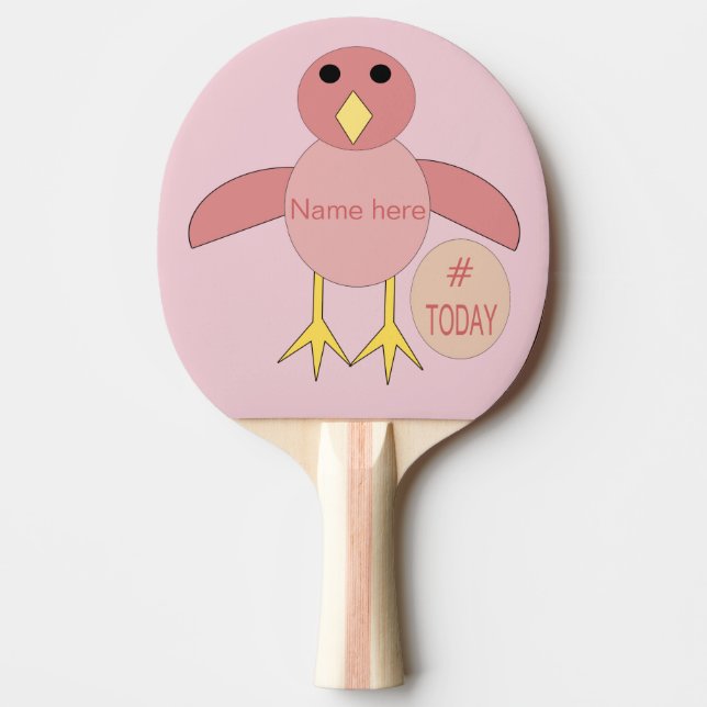 Custom Pink Birthday Girl Chick Ping Pong Paddle Tischtennis Schläger (Vorderseite)