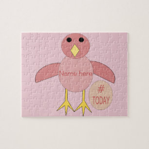Custom Pink Birthday Girl Chick Puzzle