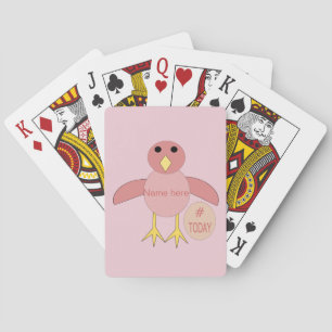 Custom Pink Birthday Girl Chick Spielkarten