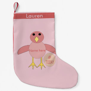 Custom Pink Birthday Girl Chick Strumpf Kleiner Weihnachtsstrumpf
