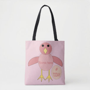 Custom Pink Birthday Girl Chick Toag Tasche