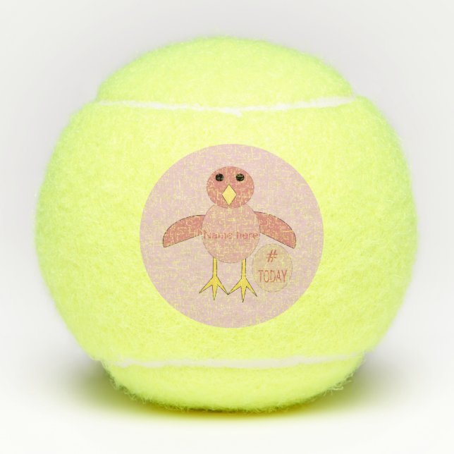 Custom Pink Birthday Girl Tennisbälle (Vorderseite)