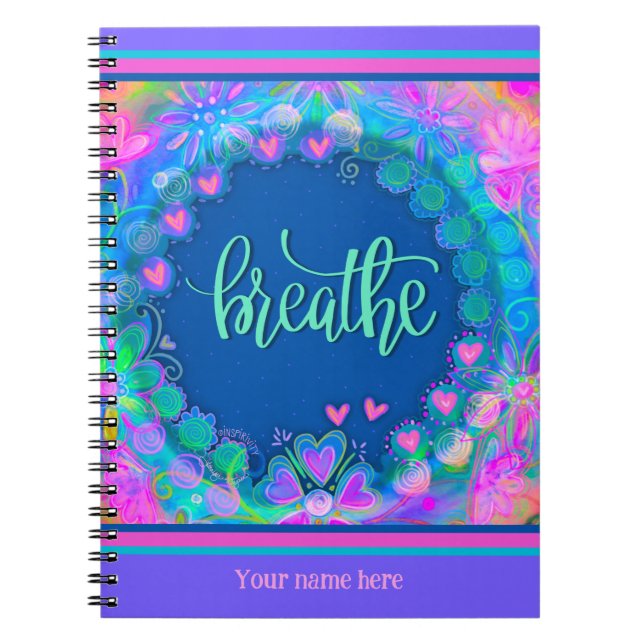 Custom Pink Blumenstrauß atmen Spaß farbenfroh Notizblock (Vorderseite)