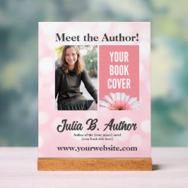 Custom Pink Bokeh Author Book Signing Desk Acrylschild