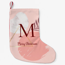 Custom Pink Botanical Modern Christmas Strumpf Kleiner Weihnachtsstrumpf