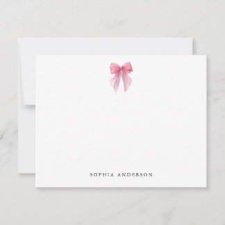 Custom Pink Bow Note Card Mitteilungskarte
