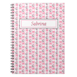 Custom Pink Bows Disco Balls Coquette Geschenk für Notizblock