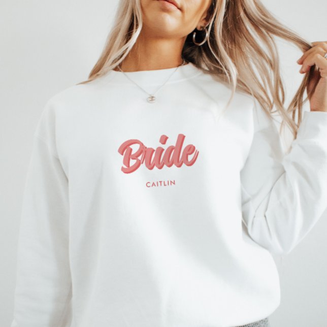 Custom Pink 'Bride' Bachelorette Brautparty Sweatshirt (Von Creator hochgeladen)