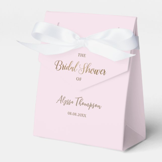 Custom Pink Chic Brautparty Gold Script Modern Geschenkschachtel (Vorderseite)