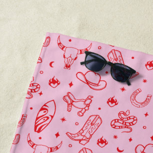 Custom Pink Cowgirl Cowgirl Junggeselinnen-Abschie Strandtuch