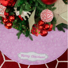 Custom Pink Doodle Weihnachts-Schlitten-Muster Polyester Weihnachtsbaumdecke